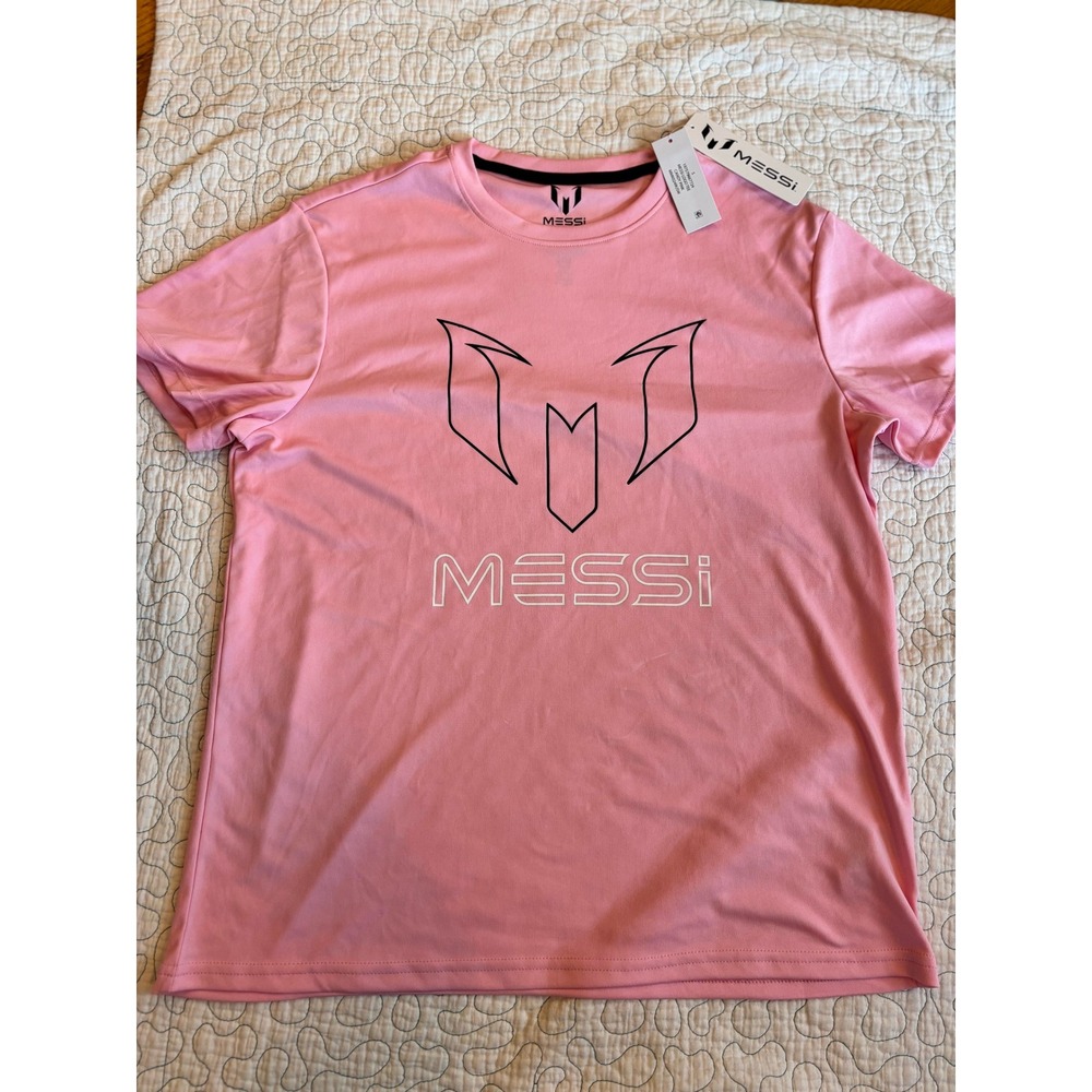 Messi Mens Size Small‎ Pink Short Sleeve Soccer T-Shirt